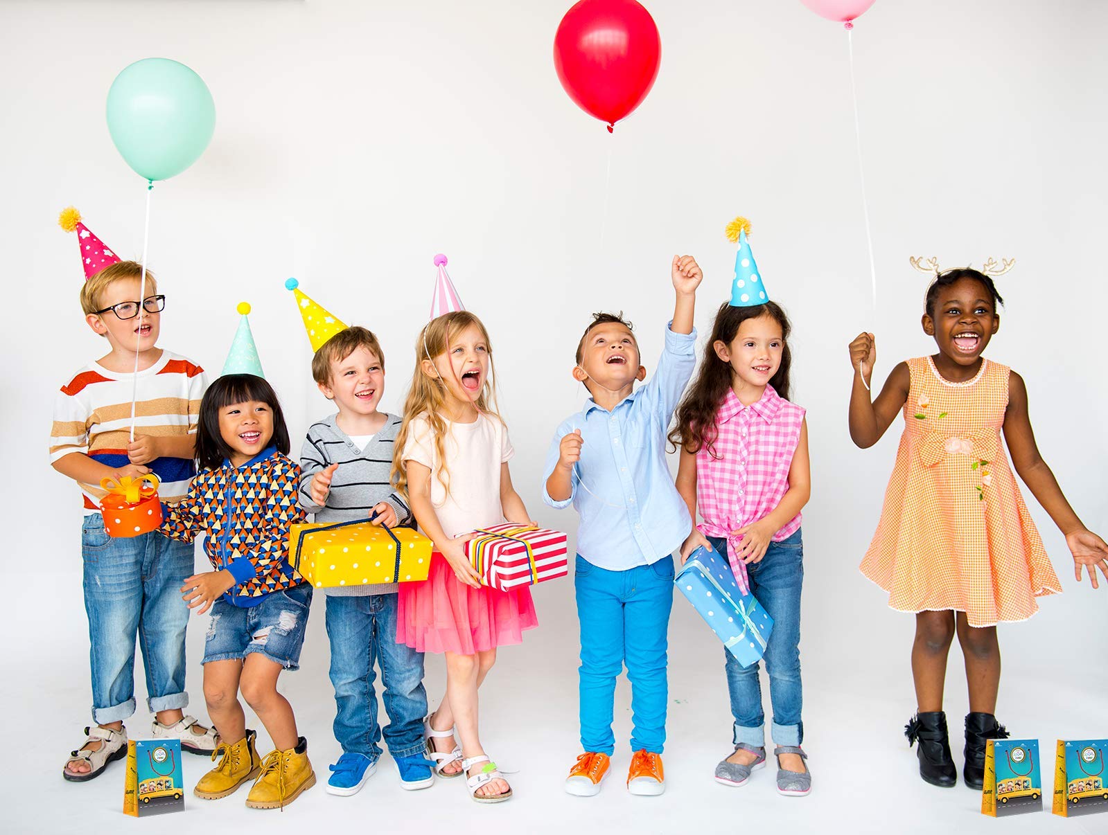 Larzn - Celebrate With An Impression Premium School Bus Party Bags, Party Favor Bags, New, Treat Bags, Gift Bags, Goody Bags, Pa