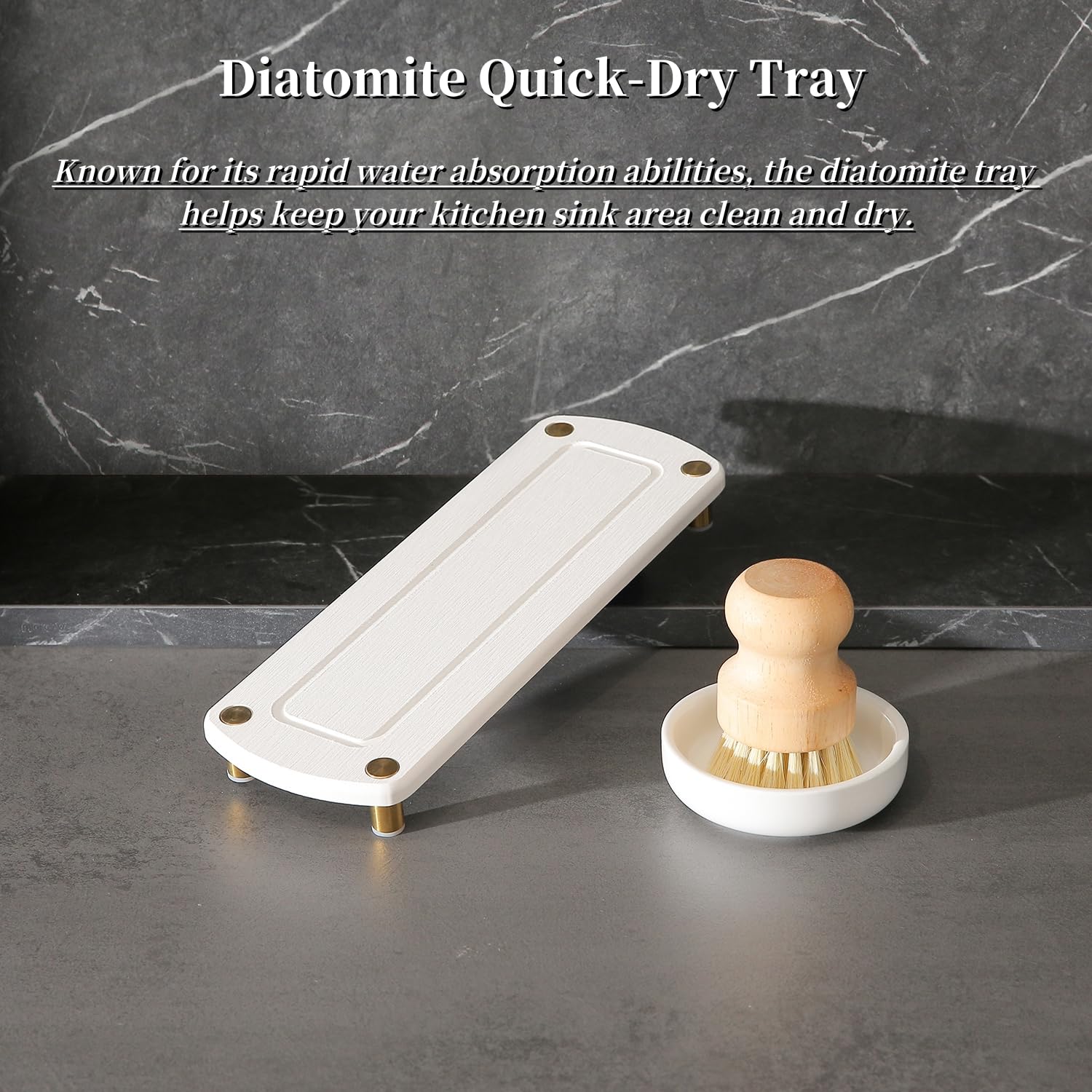 Momeemo Gold Soap Dispenser Set Comes With Stainless Steel Pumps, Instant Dry Tray, And Dish Scrub Brush, Suitable For Kitchen D