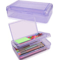 1 Pcs Pencil Box,Double Layer Large Capacity Pencil Box,Hard Pencil Case With Snap-Tight Lid, Plastic Pencil Box For Office Scho