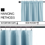 Koufall Light Blue Blackout Curtains For Kitchen Girls Bedroom 2 Panels Set Short Room Darkening Curtains For Small Bathroom Windows 30 Inch Length