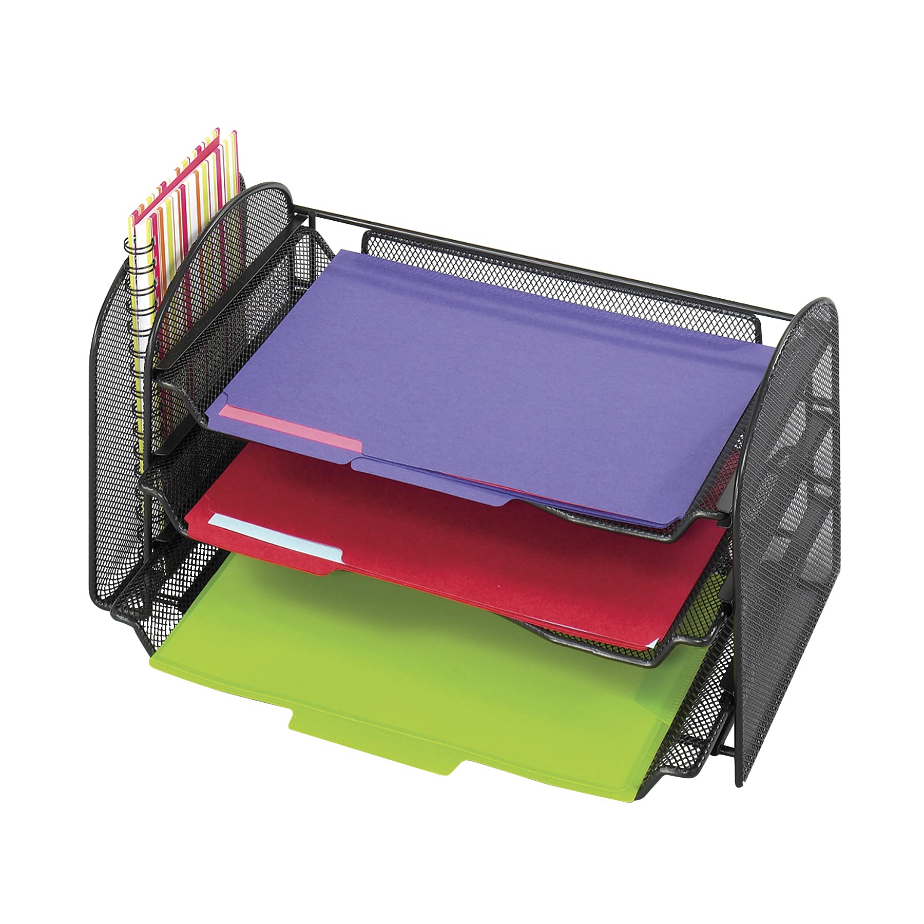 Safco Onyx Mesh Desk Organizer With One Vertical/Three Horizontal Sections