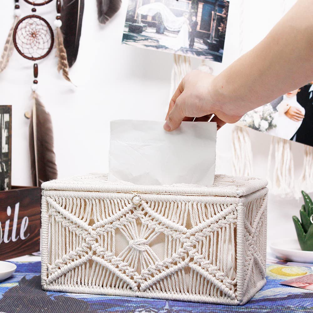 Tissue Box Cover Rectangle, Paper Tissue Holder Napkin Tissues Organizer, Home Decor For Bathroom Bedroom Dresser Living Room Of