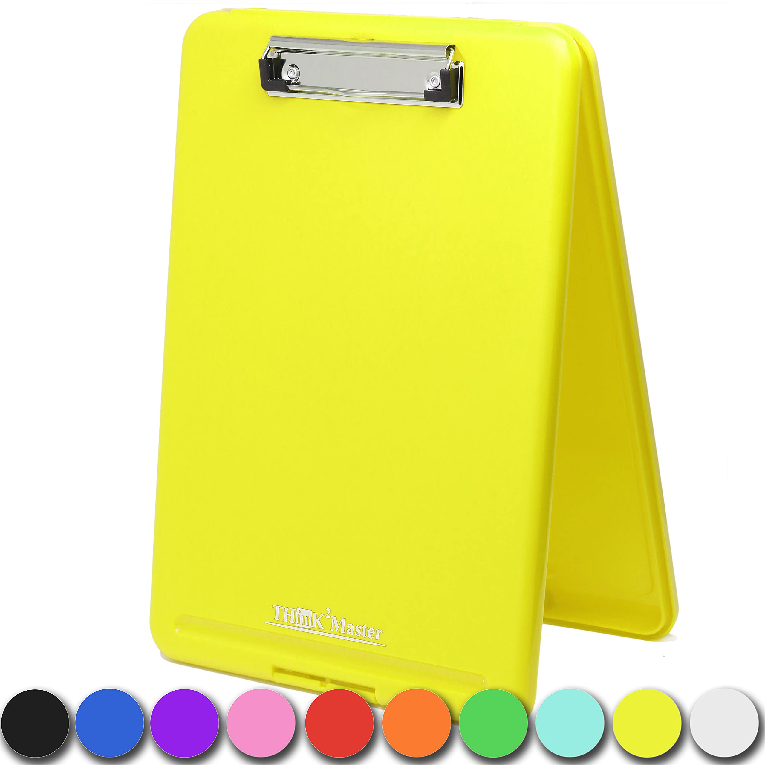 Think2Master Yellow Plastic Storage Clipboard. | 25% Heavier & 25% Sturdier| Heavy Duty And Wont Flex Or Bend Like Other Brands