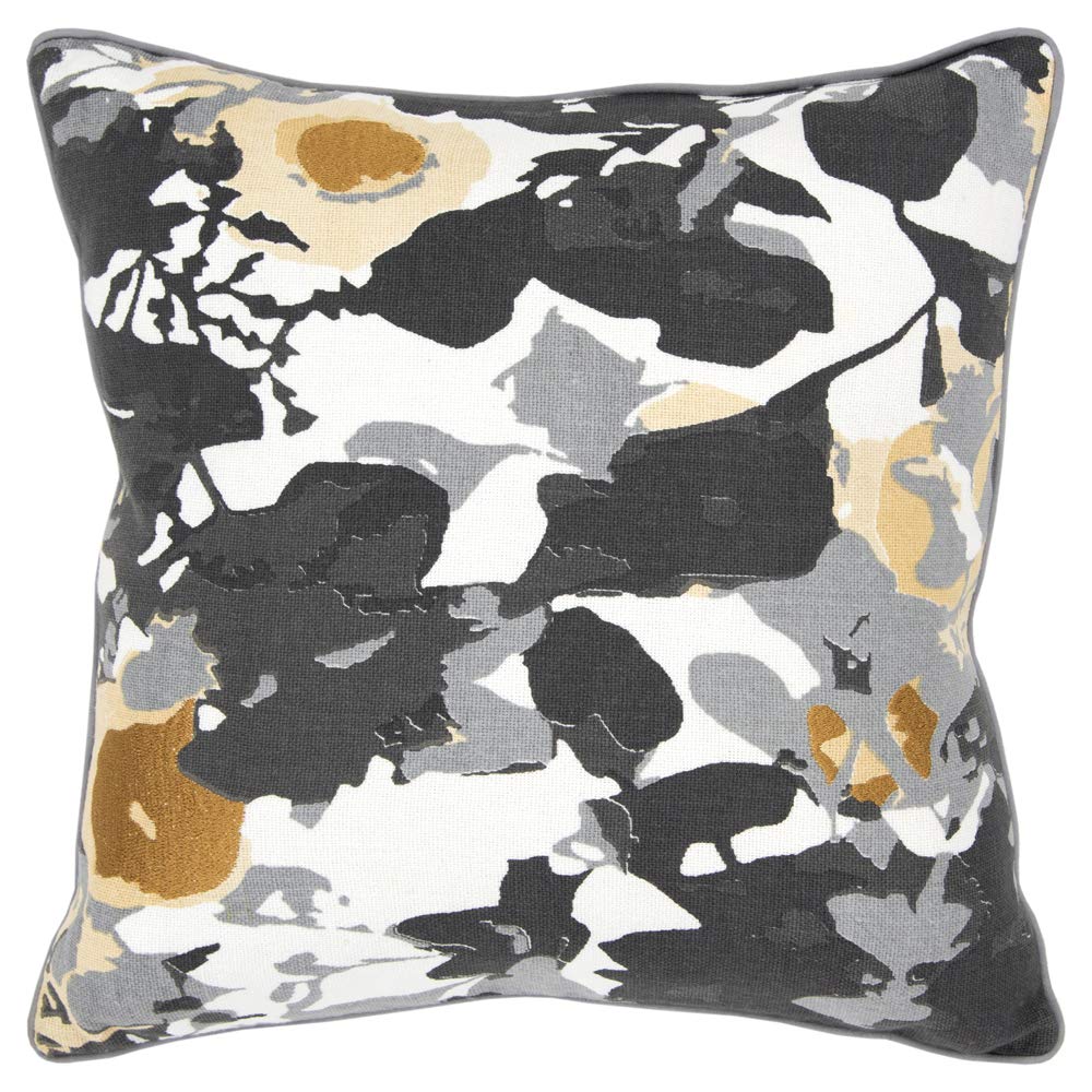 Connie Post 20&quot; x 20&quot; Abstract Floral Multi-Color Cotton Burlap Pillow Cover