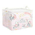 Clastyle Sleeping Elephants Storage Basket Rectangle Pink Rainbow Girls Basket Cloud Moon Baby Shower Basket Kids Clothes Book T