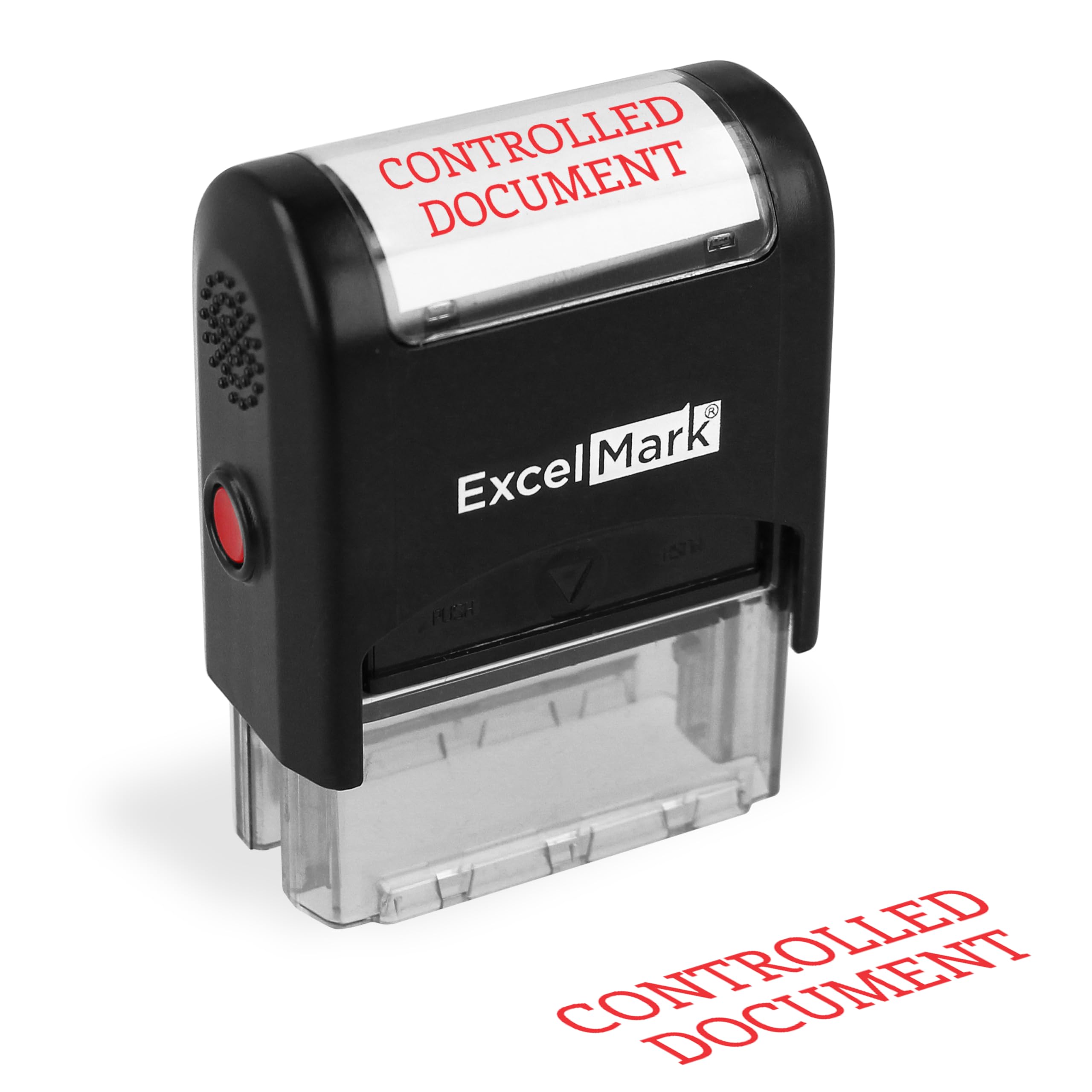 Controlled Document Self Inking Rubber Stamp - Red Ink (Excelmark A1539)