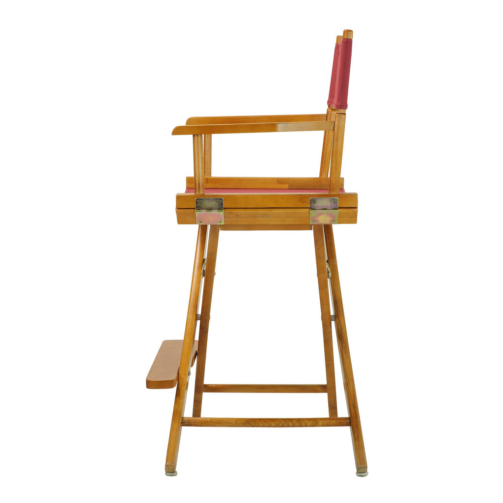 Casual Home Director'S Chair ,Honey Oak Frame/Burgundy Canvas,24" - Counter Height