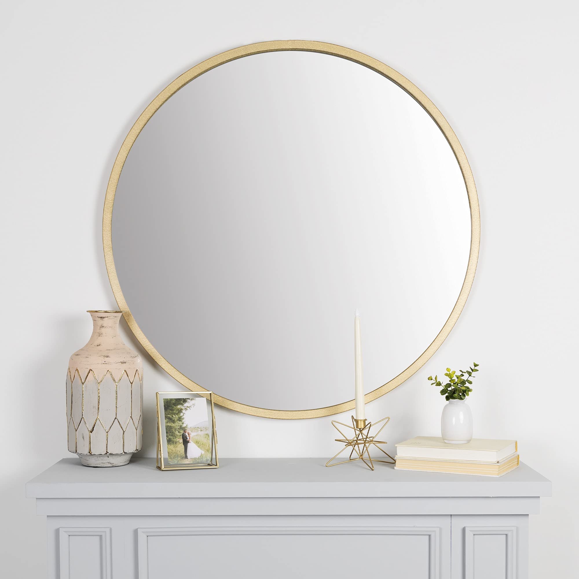 HomeRoots 100% Metal Shiny Gold 3D Wire Star Taper Candle Holder