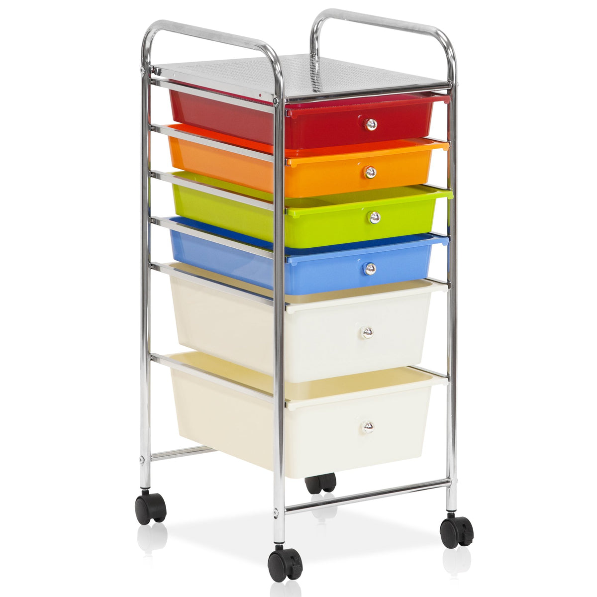 Furinno Wayar 6-Drawer Trolley, Rainbow