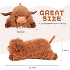 20    Weighted Highland Cow Stuffed Animals For Adults & Kids, 5Lbs Large Weighted Highland Cow Lap Animals Plush Gift For Valen