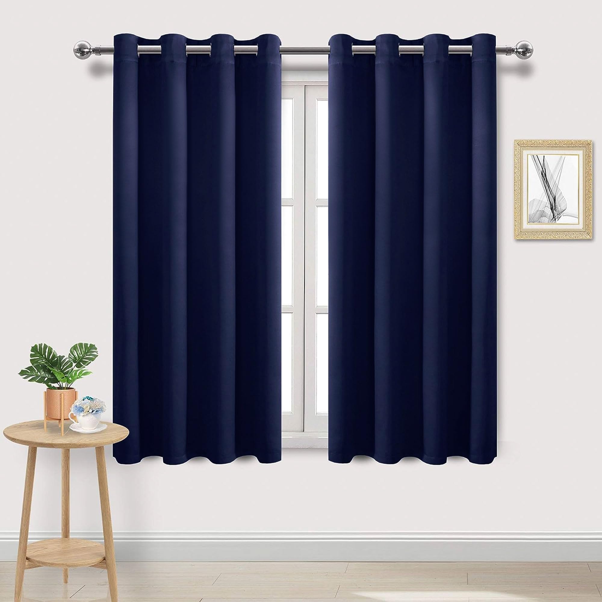 Dwcn Blackout Curtains Room Darkening Thermal Insulated Bedroom Curtains Window Curtain Panels, 52 X 72 Inches Long, Set Of 2 Na