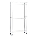Amazon Basics Adjustable Clothes Rack for Handing, Double Hanging Rod Garment Rolling Closet Clothing Organizer, Chrome, 36 x 