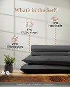 Good Sleep Bedding King Size Sheets Set Deep Pockets - 4 Pc, 100% Egyptian Cotton King Size Sheet, Fits Upto 16'', Luxury King S