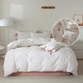 Girl Floral Comforter Set Twin Xl Pink White Flower Leaves Bedding Set Cute Fluffy Garden Floral Bedding Comforter Set 1 Floral