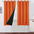 Lemomo 100% Blackout Curtains 52 X 63 Inch/Orange Curtains 2 Panels With Black Lining Room Darkening Thermal Insulated Bedroom C