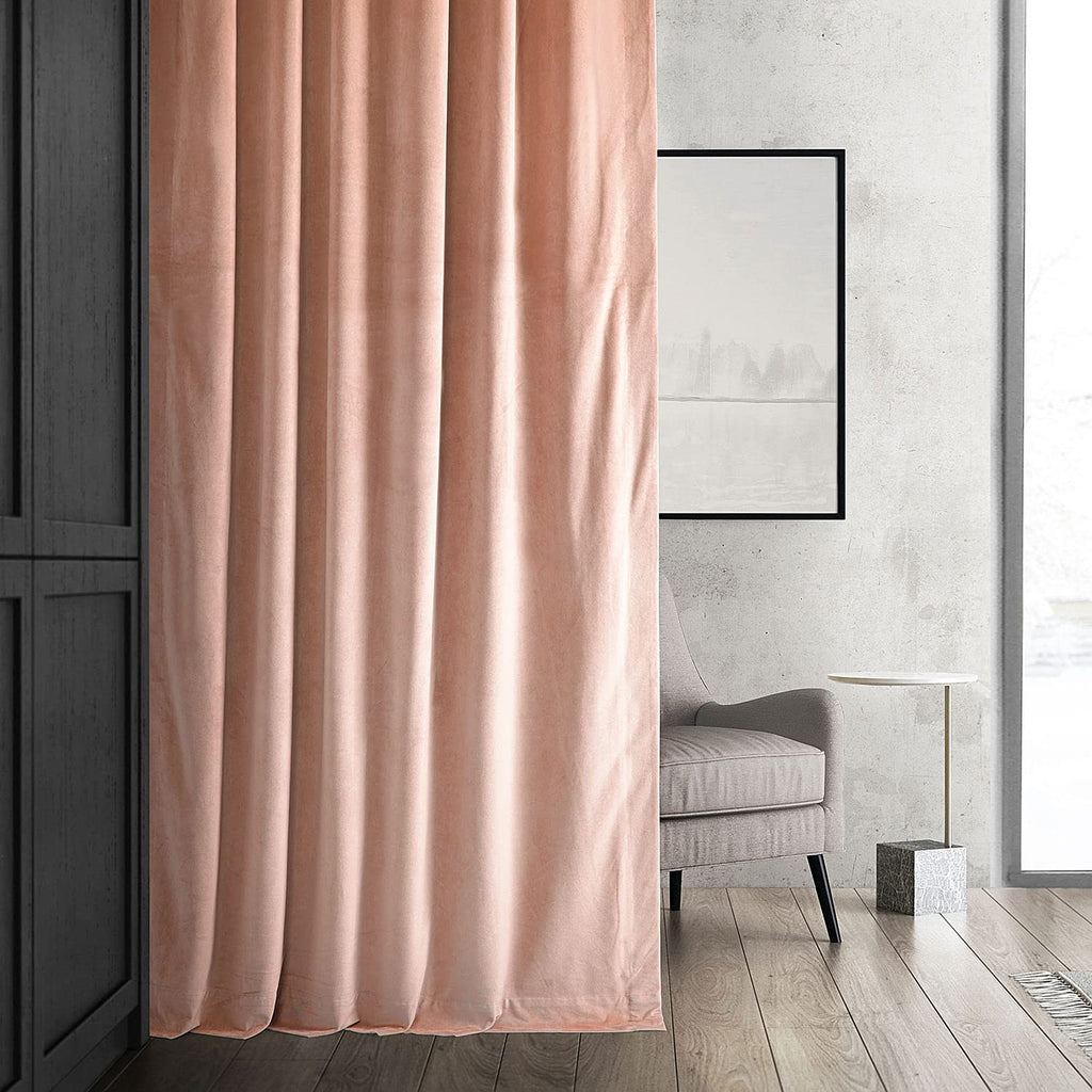 Hpd Half Price Drapes Signature Velvet Thermal Blackout Curtains For Living Room 84 Inch Long (1 Panel) Rod Pocket Insulated Blackout Curtains For Bedroom Window Curtains, 50W X 84L, Rosey Dawn