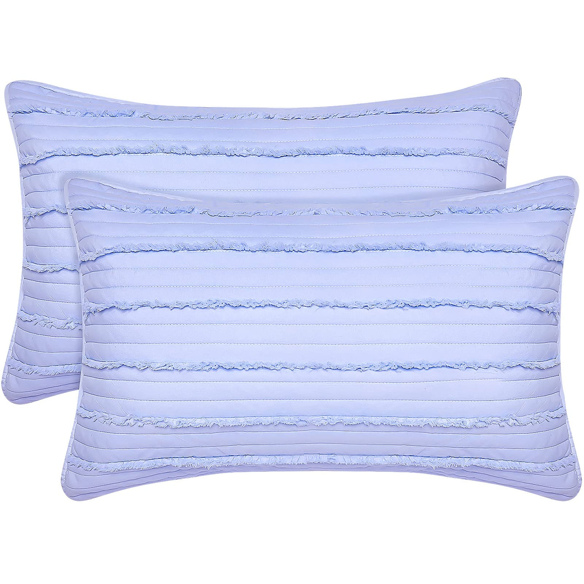 BOSOWOS King Size Pillow Shams Set of 2, Ultra Soft Breathable 20 x 40 Inches Pillow Case Envelope Closure, Microfiber Farmhouse