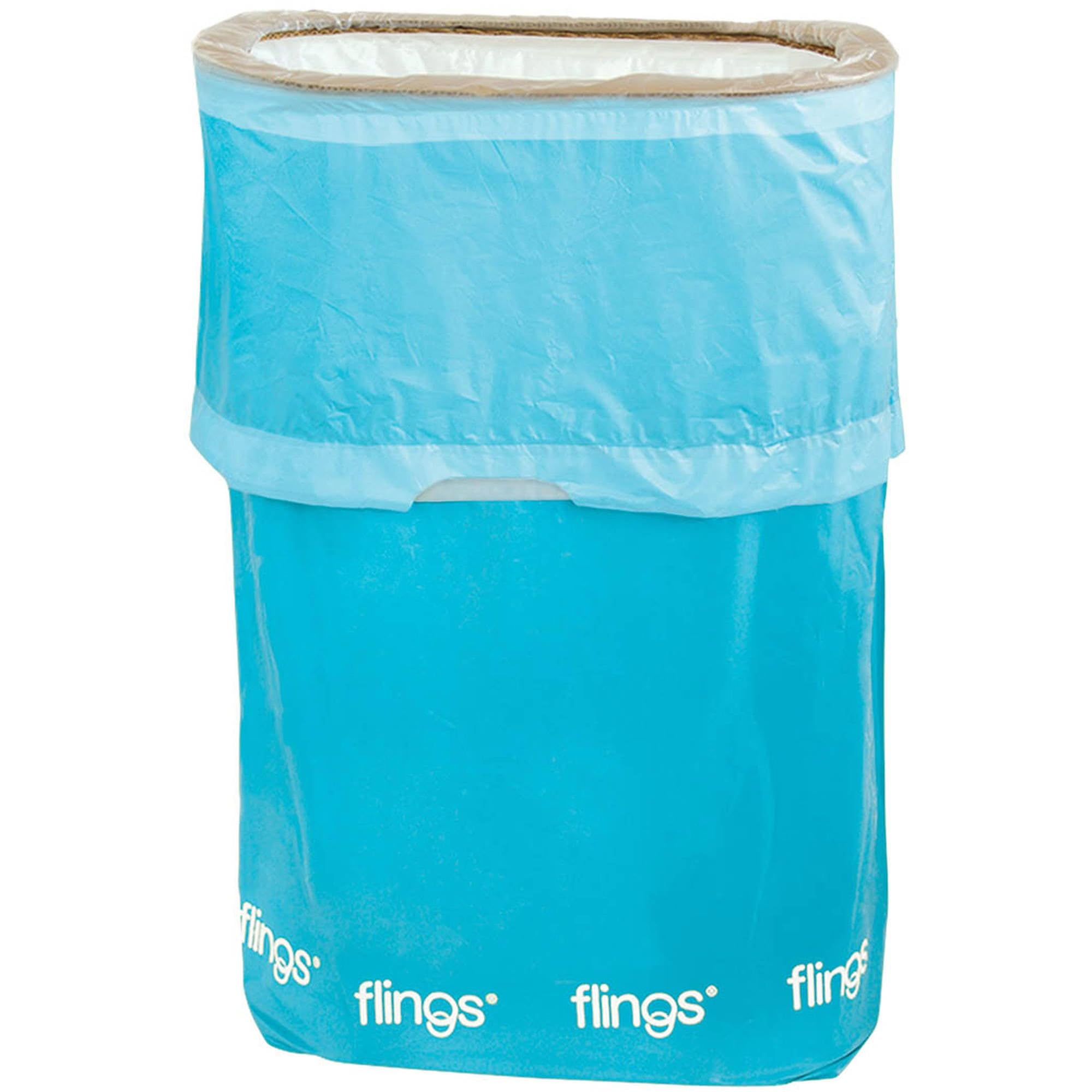 Caribbean Blue Flings Plastic Bin - 22'' x 15'' (Pack Of 1) - Stylish & Convenient Portable Waste Solution For Events & Parties