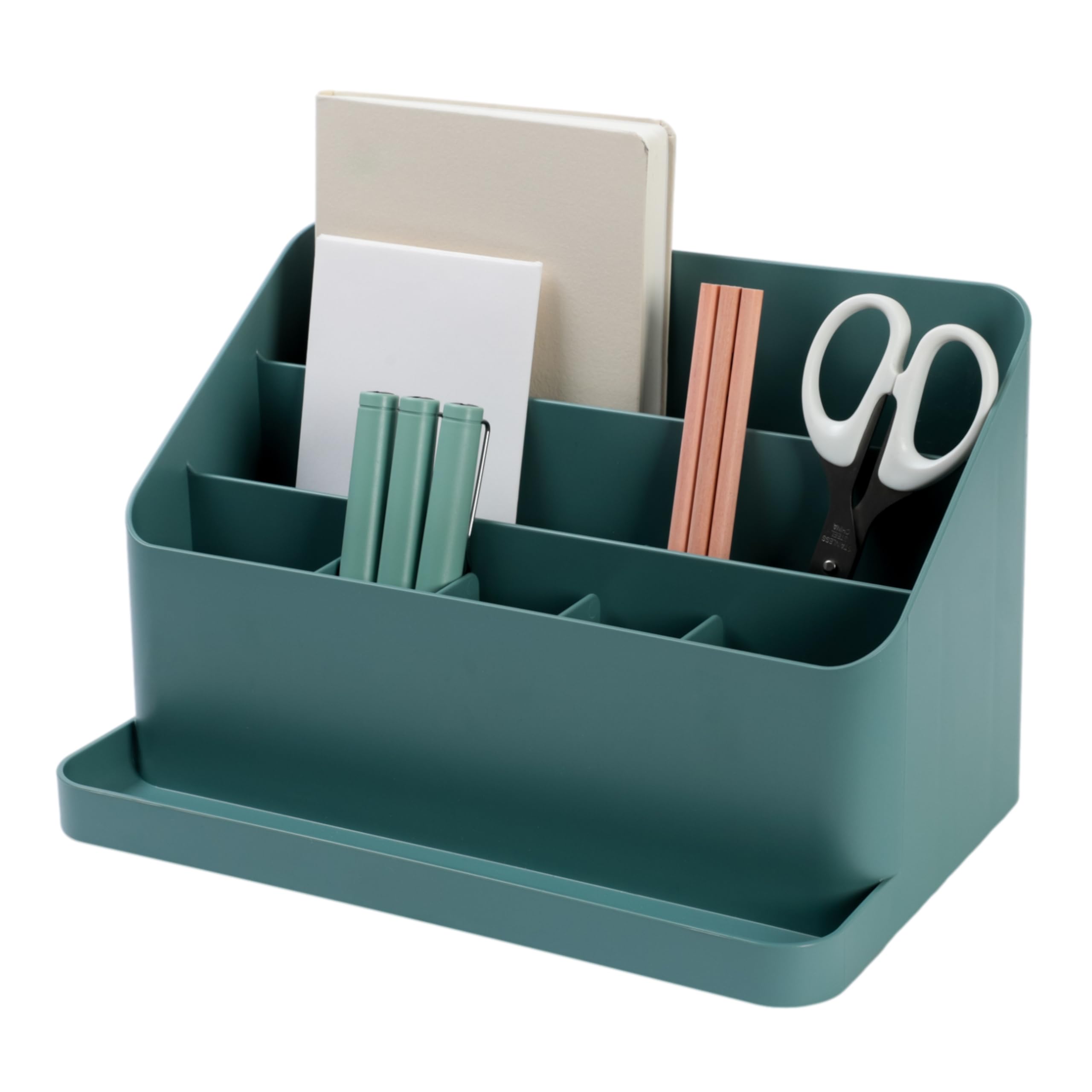 Blue Ginkgo Desk Organizer - Korean-Made Office Storage For Pens, Notes, Mail, And Supplies (Green)