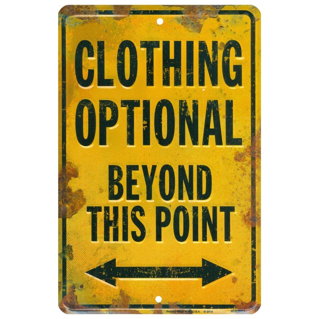HangTime Clothing Optional Beyond This Point 8 X 12 Sign