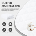 King Size Quilted Fitted Mattress Pad, Waterproof Breathable Soft Mattress Protector, Deep Pocket Fitted Style Bed Cover, Vinyl-