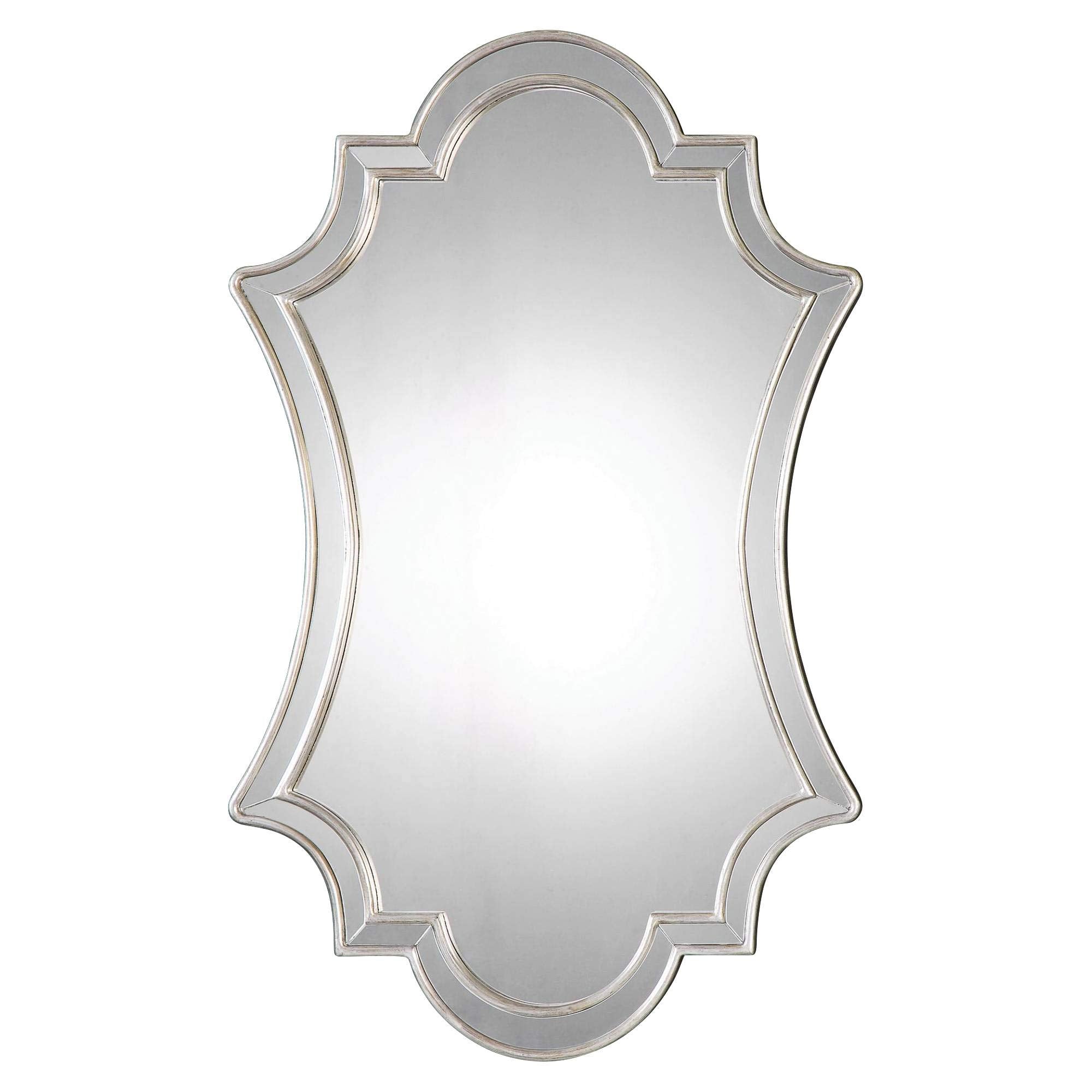 Uttermost Elara Antiqued Silver 27 x 43 Quatrefoil Wall Mirror