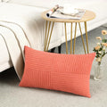 Fancy Homi Coral Lumbar Decorative Throw Pillow Covers 12X20 Inch For Living Room Couch, Rustic Farmhouse Boho Home Decor, Soft