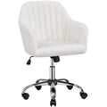 Yaheetech Boucle Vanity Chair Makeup Desk Chair Modern Office Chair Mid Back Accent Chair Height Adjustable Task Chair Swivel Co