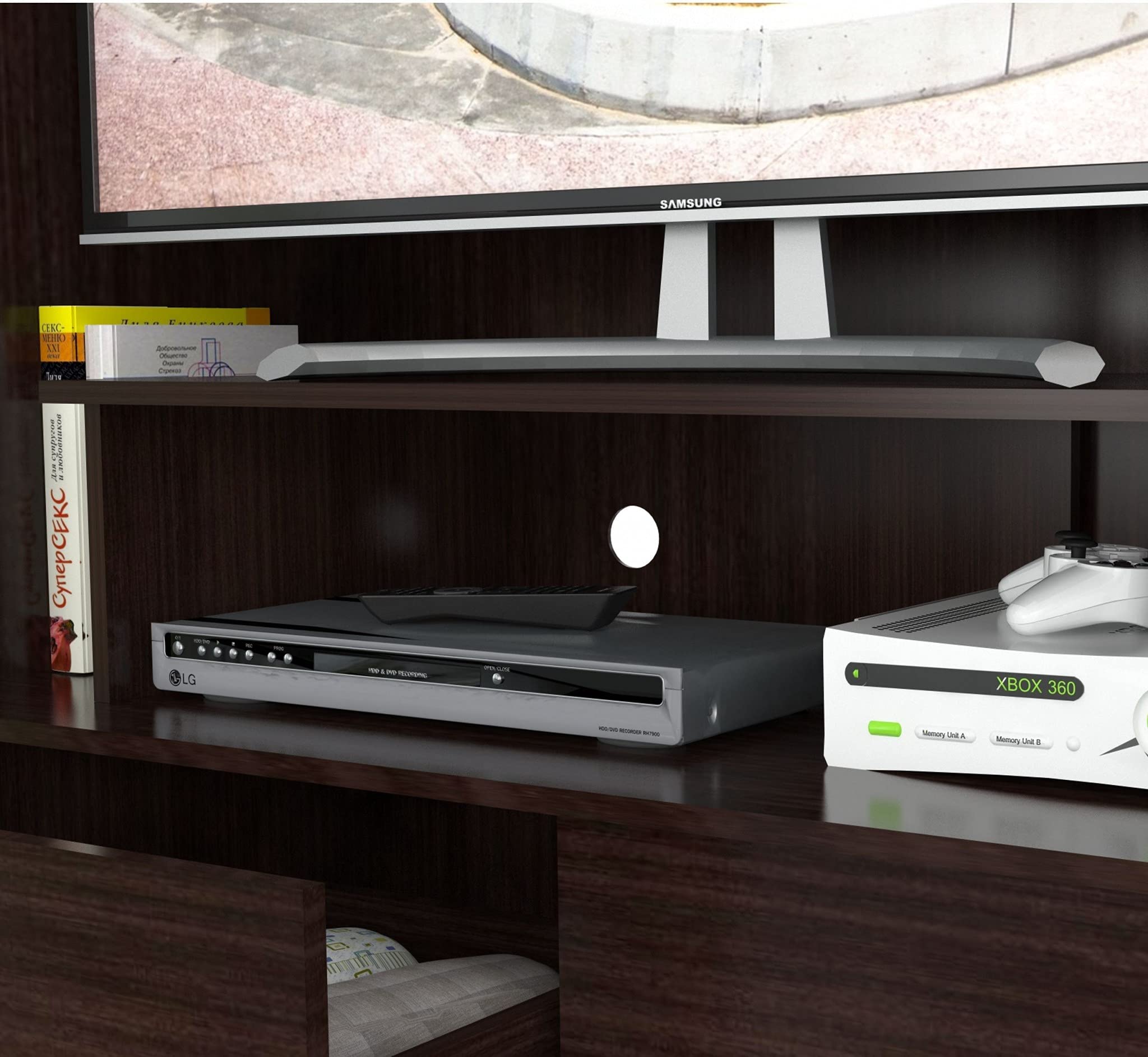 HomeRoots Melamine/Engineered Wood Espresso Finish Wood Four Drawer Armoire Dresser