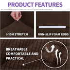 Znsayotx Stretch Oversized Couch Cover Universal Sofa Covers For Living Room Dogs Pet Furniture Protector Spandex Extra Large Sofa Slipcovers With Anti Slip Foam Sticks (Coffee, Xl Sofa)