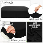 Newwiee 8Pcs Patio Cushion Covers Stretch Outdoor Cushion Cover Replacement For Patio Furniture Sofa Couch Slipcovers, Soft Flexibility Washable Furniture Protector(Waterproof Pure,Black)
