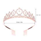 Cavetee Birthday Crown And Sash For Women Birthday Queen Sash & Rhinestone Tiara Set And Sashes For Decorations Rose Gold Birthd