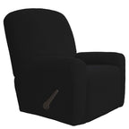 Easy-Going 4 Pieces Oversized Recliner Stretch Sofa Slipcover Sofa Cover Furniture Protector Couch Soft With Elastic Bottom Polyester Spandex Jacquard Fabric Small Checks Black X-Large