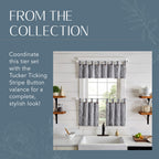 Elrene Home Fashions Tucker Ticking Stripe Tier Window Curtains For Kitchen Or Bathroom, 30' X 36', Set Of 2, Gray