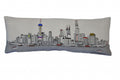 HomeRoots Cream 35' White Shanghai Daylight Skyline Lumbar Decorative Pillow