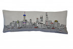 HomeRoots Cream 35' White Shanghai Daylight Skyline Lumbar Decorative Pillow