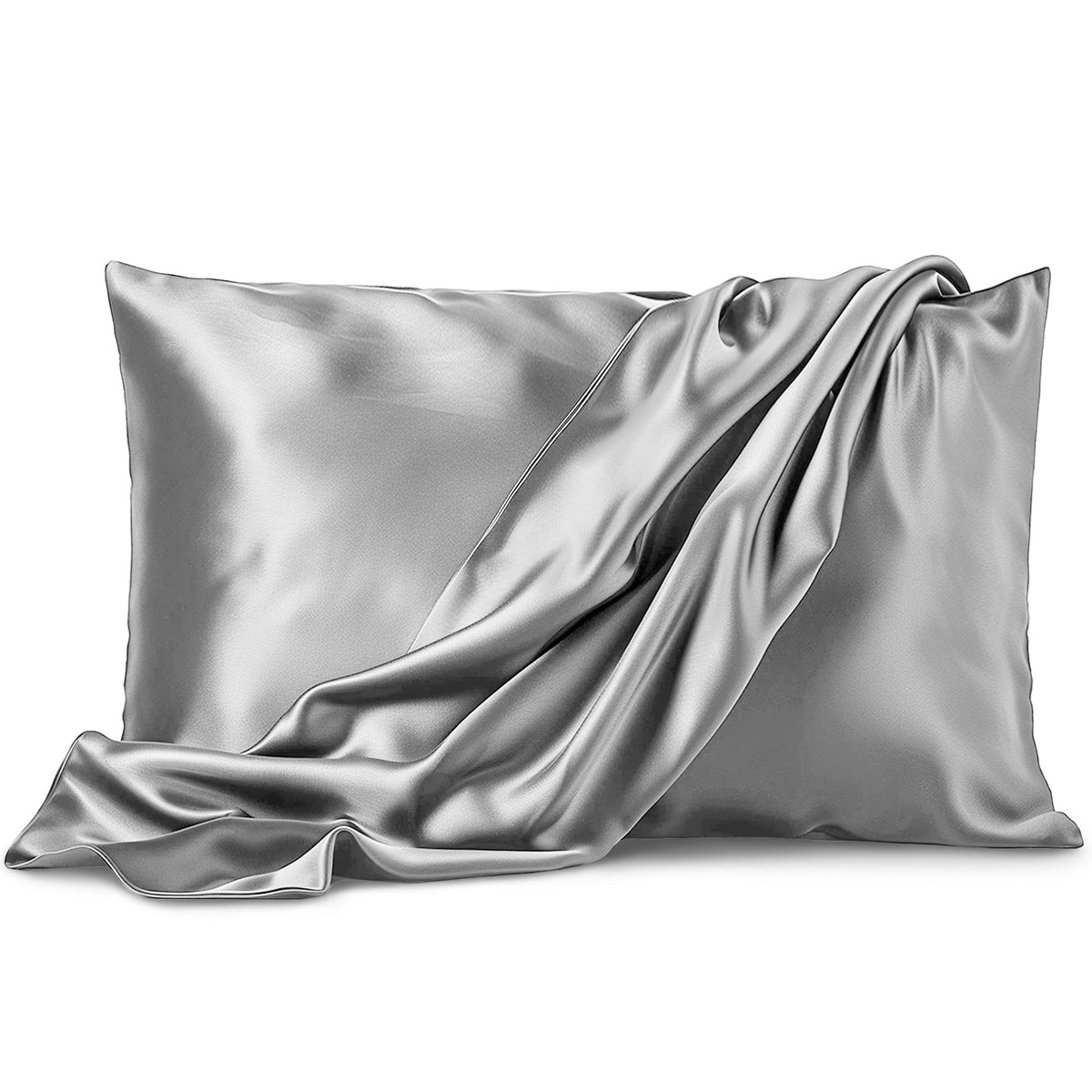 Satin Pillowcase 2 Pack - King Size (20'X40', Silver) - Silky Pillow Cases For Hair And Skin - Satin Pillow Covers With Envelo