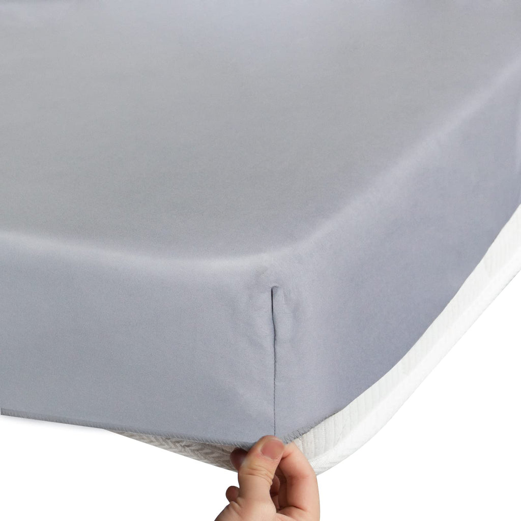 Coldwind Cot Sheet 30" x 80" Microfiber Gray Fitted Bottom Sheet for Narrow Twin, RV Bunk, Camping Cot