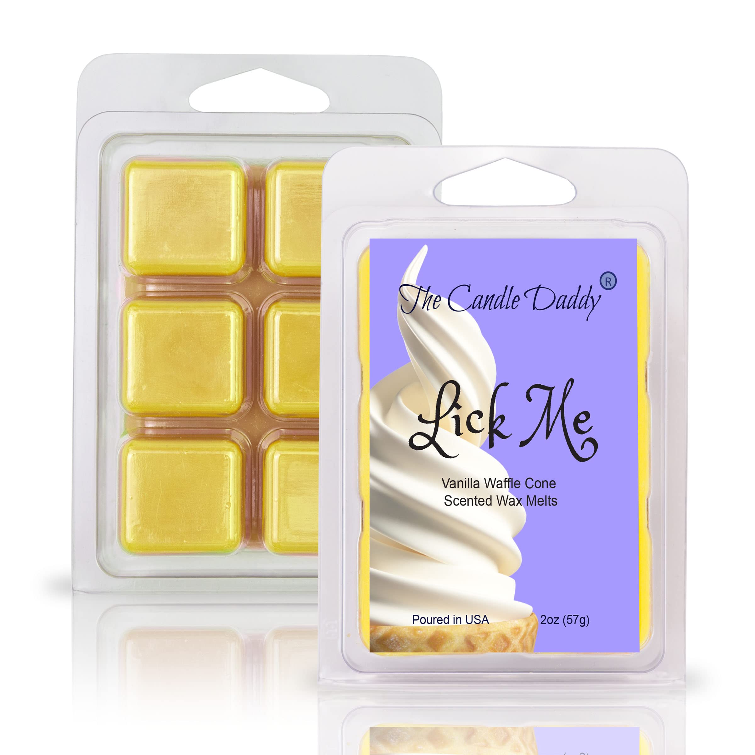 The Candle Daddy Lick Me - Vanilla Waffle Cone Ice Cream Scented Wax Melt - 1 Pack - 2 Ounces - 6 Cubes