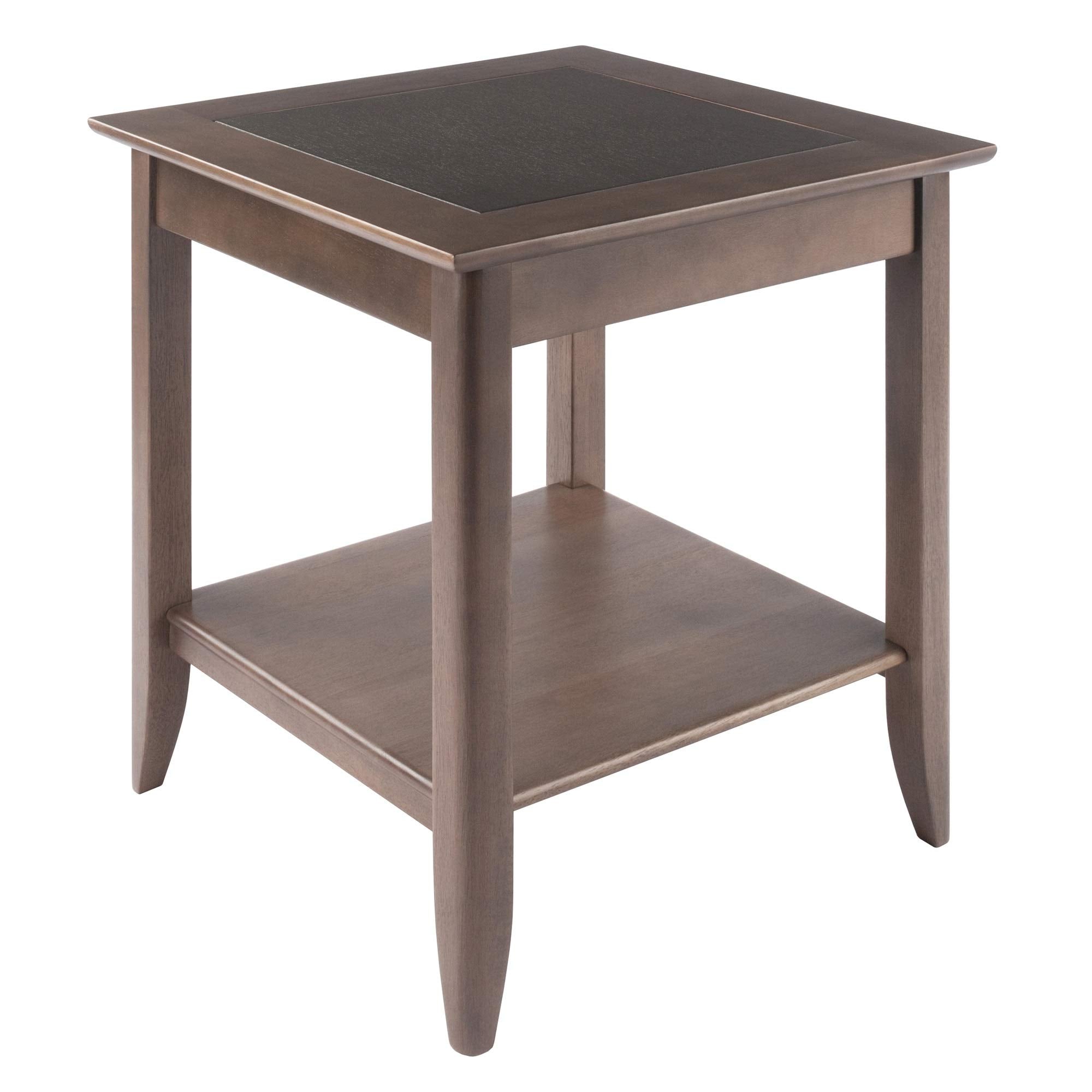 Ergode Deluxe Wood Sasha Accent Table | Sleek Curved Design | Ample Storage | Black Finish | Multiple Finishes Available | Assembly Hardware Included | 20" W x 20" D x 27" H (16622-VV)