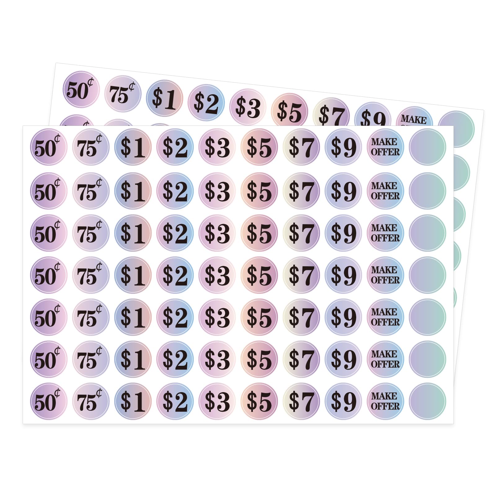 Starboling Garage Sale Stickers,1 Inch Purple Small Yard Sale Stickers,1400 Pcs Garage Sale Price Stickers,Gradient Color Flea M