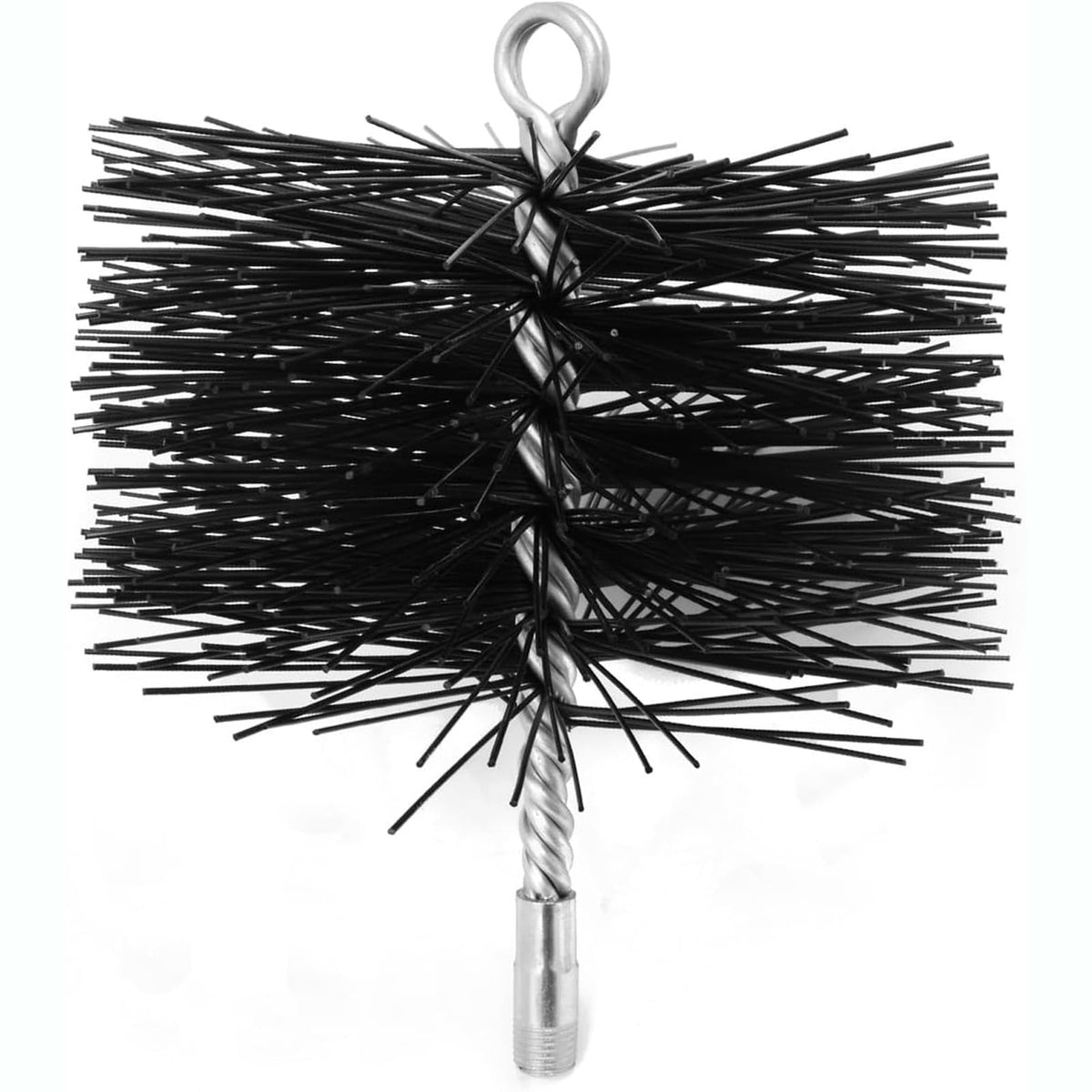AOGYikang Round Chimney Cleaning Brush, 1/4 NPT Fittings Fireplace Brush, Cleaning Brush Head for Chimneys Stove Pipes Fireplac