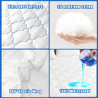 Jamrest Waterproof Mattress Protector Twin Xl Size, 6''-21'' Deep Pocket Fitted Quilted Mattress Pad Cover, Breathable Hollow Co