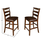 Imagio Home Kona 24" Ladder Back Barstool w/PU cushion seat, Set of 2