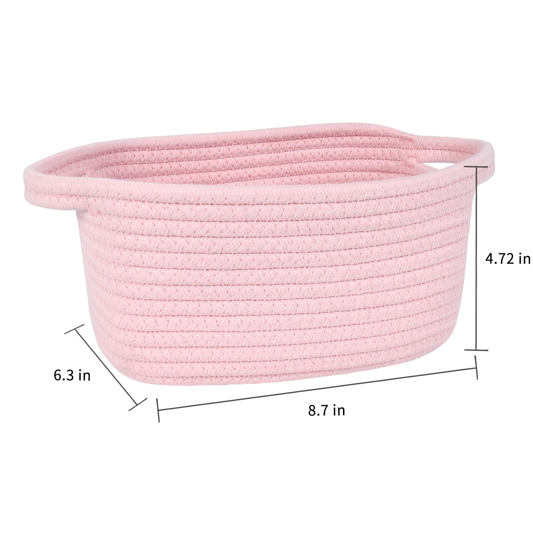 Abenkle Small Storage Basket, Mini Baby Basket, Cute Tiny Cotton Rope Woven Basket,Shelf Basket, Boho Decorative Toy Dog Cat Bas