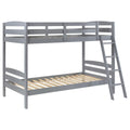 Coaster Home Furnishings Rhea Farmhouse Wood Twin Over Twin Size Bunk Bed Frame with Ladder and Guardrails Fully Slatted Mattress Ready Foundation Grey 460563T