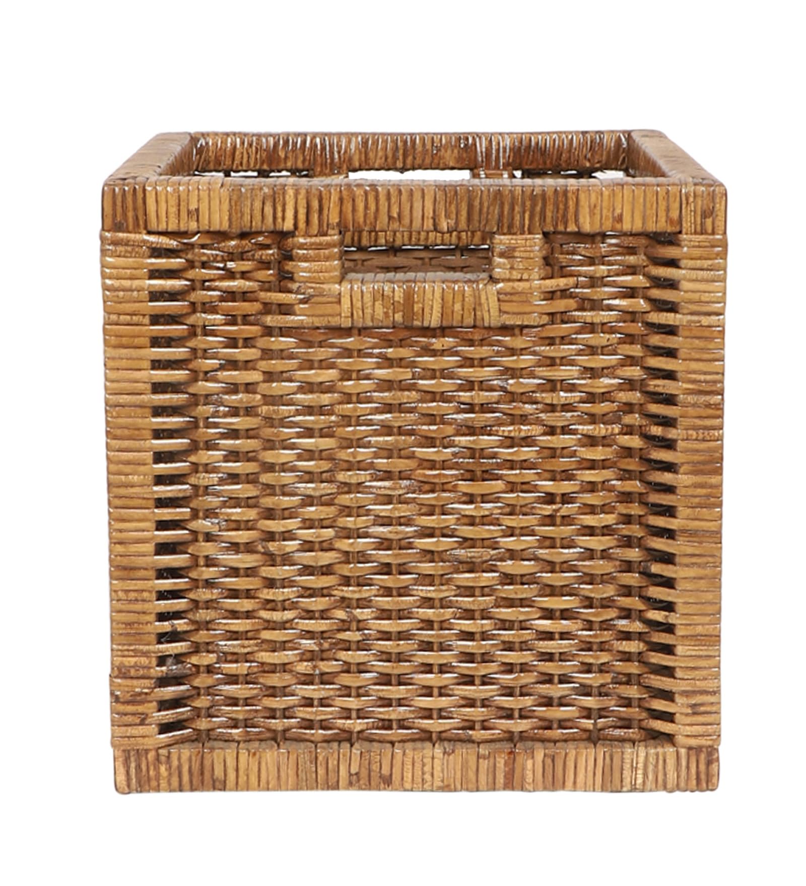 Akway Wicker Wardrobe Basket For Storage, Cloths, Newspapers, Photos, Toys, Plants Or Other Memorabilia (Brown, 12.5W X 13.5L X 
