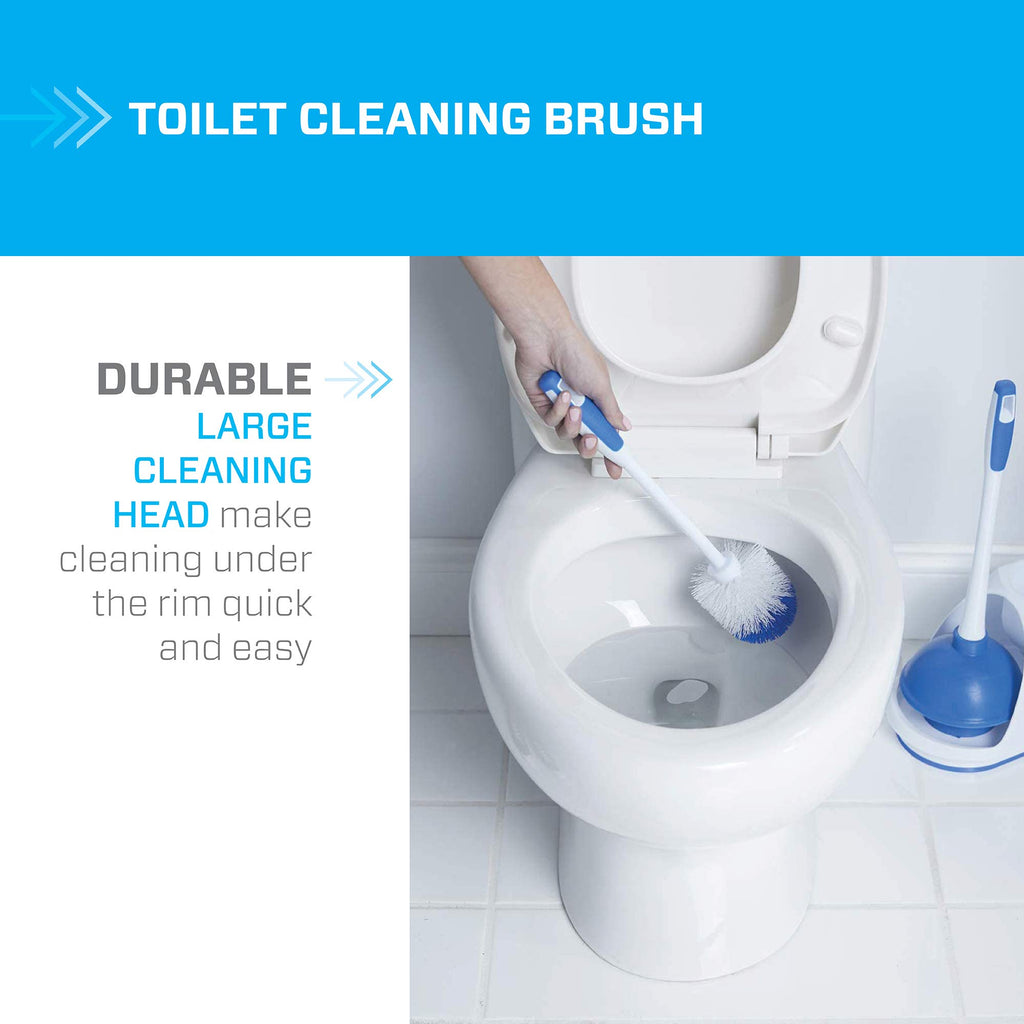 Mr. Clean Turbo Plunger And Bowl Brush Caddy Set, Toilet Brush Plunger Combo 5-1/2 In.