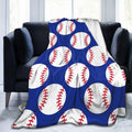 Baseball Navy Blue Cute Ball Throw Blanket Soft Bed Bedding Warm Cozy Plush Flannel Fleece Blankets Gifts For Kids Boys Teens, S