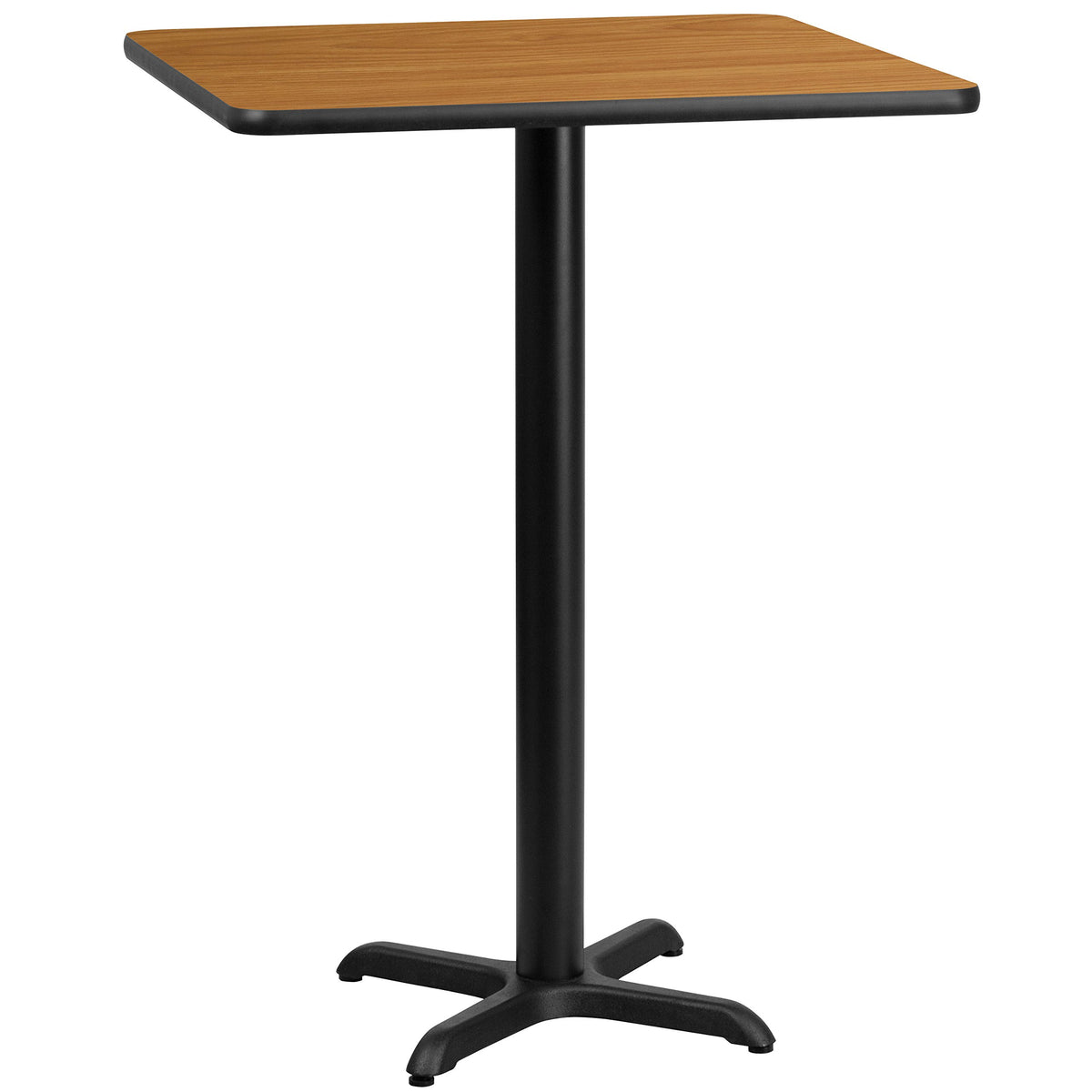 Flash Furniture 24'' Square Natural Laminate Table Top with 22'' x 22'' Bar Height Table Base